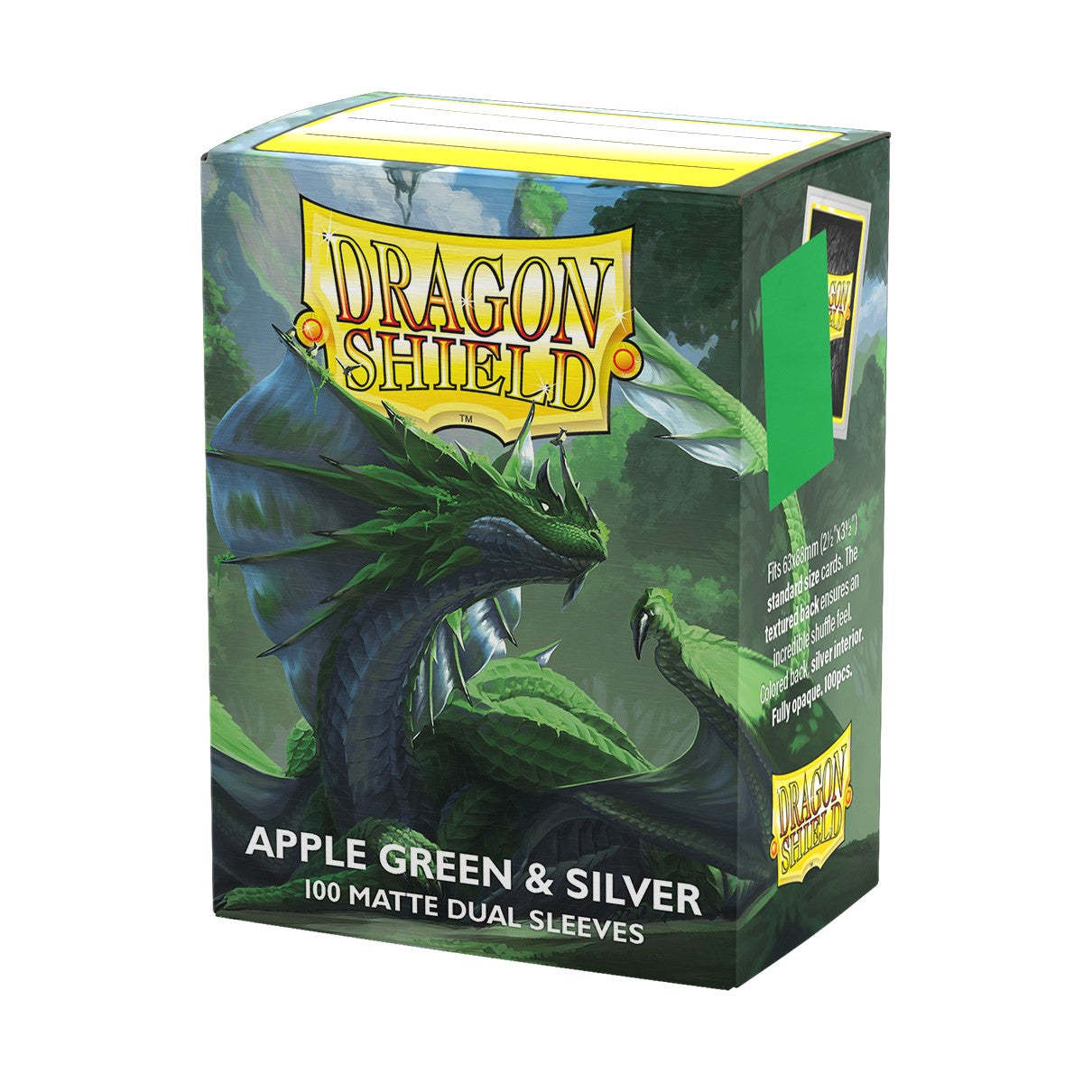 DRAGON SHIELD 100CT BOX MATTE APPLE GREEN AND SILVER