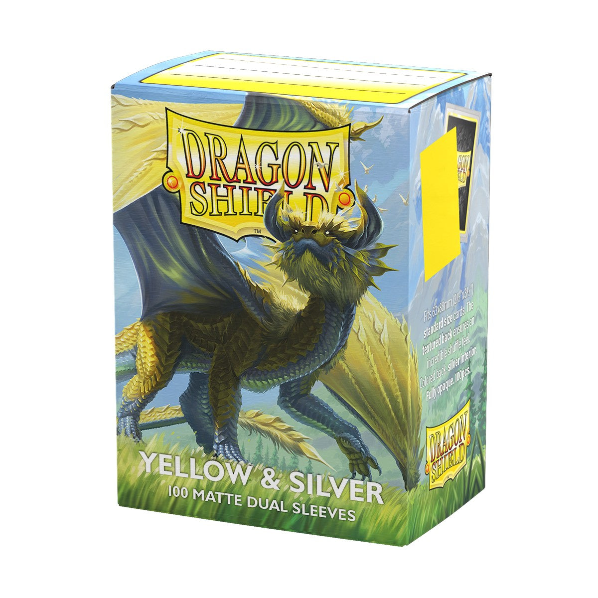 DRAGON SHIELD 100CT BOX MATTE YELLOW AND SILVER