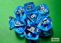 TRANSLUCENT TROP BLU/WHT 7-DIE SET W/ BONUS DIE