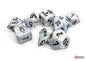 MARBLE CALCITE/BLACK 7 DIE SET