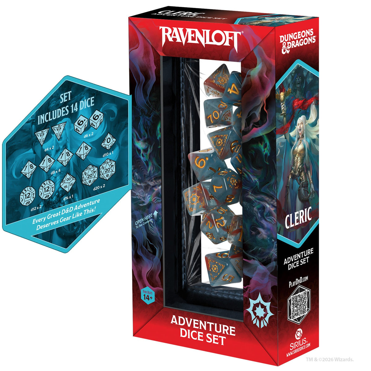 SDZ ADVENTURE DICE CLERIC LIGHT BLUE RED