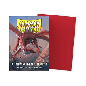DRAGON SHIELD 100CT BOX DUAL MAT CRIMSON & SILVE